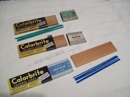 Vtg Eberhard Faber Colorbrite #3100 pencil leads 5 Light Green 4 White 6... - $19.79