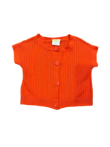 Crazy8 EUC Orange Crop Short Sleeve Button Down Cardigan Sz S (5-6) Girls - £4.01 GBP