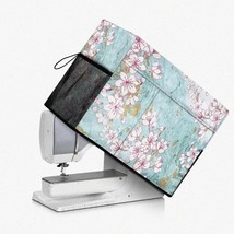 BlossomGuard Sewing Machine Cover: Cherry Marble Fabric, Essentials Pockets, Fit - $52.42