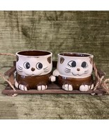 Vintage PLANTER PALS Stoneware Planters Cats Brown Glaze Taiwan House Of... - $20.51 CAD