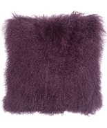 Mongolian Sheepskin Purple Throw Pillow, with Polyfill Insert - £59.69 GBP