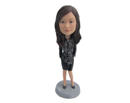 Custom Bobblehead Fashionable Lady Wearing Beautiful Dress And High Heels With B - £66.19 GBP