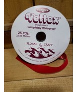 Vintage 3/4&quot; Veltex Brand Completely Waterproof Ribbon Red Christmas Ber... - $28.92