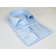Mens 100% Italian Cotton Shirt High Quality Non Iron SORRENTO Turkey 4525 Blue image 5