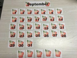 Apple Theme September - 31 Laminated Calendar Squares + Blank Cards - £5.99 GBP