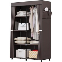 Portable Closet Wardrobe Organizer Storage With Cover Non-Woben Fabric P... - $57.94