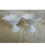 Pair Vintage Indiana/Colony Harvest White Milk Glass Candlesticks/Candle... - $272.68 MXN