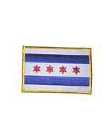 Chicago City Flag Embroidered Patch  ironor Sew on 3&quot;x2&quot; - $4.75