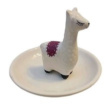 Llama Ceramic Trinket Catch All Jewelry Ring Dish Tray Bowl Home Decor - £12.52 GBP