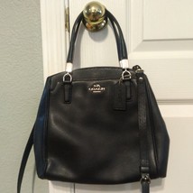 Coach Minetta Crossgrain Leather Black Satchel Crossbody Bag Handbag F34663 - $108.90