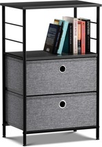 Sorbus Nightstand 2-Drawer Shelf Storage - Bedside Furniture &amp; End Table Chest - £40.89 GBP