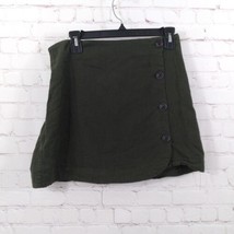 Urban Outfitters Skirt Womens Medium Green Linen Blend Mini Safari - £14.12 GBP