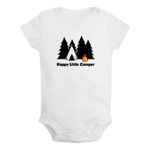Happy Little Camper Funny Romper Newborn Baby Bodysuit Infant Jumpsuits Outfits - £8.27 GBP