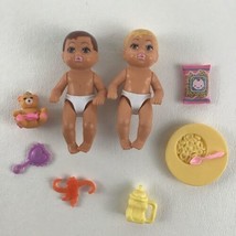 Barbie Skipper Babysitters Lot Baby Doll Figures Accessories Bottle Teddy Mattel - $31.63