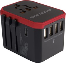 International Universal Travel Adapter Worldwide 4 USB 1 C Travel Charger EU UK  - £27.93 GBP