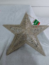 Glittery Gold Holiday Star Wall Decor By Christmas House-Brand New-SHIPS... - £12.65 GBP