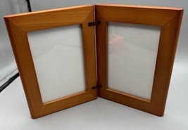 Picture Frame Fetco Duo/Double Wood Hinged Maple Finish Total 7x11&quot; Photo 5x3.5&quot; - £5.31 GBP