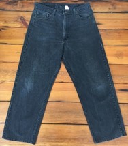 Vtg 90s Levis Distressed Faded Black Cotton Denim Jeans Pant Men 36x34 U... - £23.62 GBP