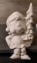 Ceramic Bisque Ready to Paint Christmas Elf Shelf Sitter w Tree 10x6.5 - $37.07