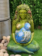 Millennial Gaia Earth Mother Nature Goddess Te Fiti Statue 23.5&quot;H By Oberon Zell - £189.89 GBP