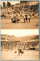 RPPC Cattle Roping Tacoma Stampede Rodeo WA Arcade Photo 15 UNP Postcard J1 - £52.27 GBP