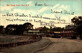 Rye Ny - Street To Rye Beach Hotel pre-1908 Undivided Back Postcard Bk67 - £4.67 GBP