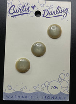 Lot of 3 Vintage Mushroom Color .55&quot; Plastic Replacement Buttons - $4.95