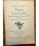 WATCHUNG STABLES (NJ) 25th Annual HORSE SHOW 36-page Program June 2-3, 1951 - €11,03 EUR