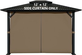 Aoodor 12&#39; X 12&#39; Gazebo Curtain Set Protecting Privacy Side Walls 4, Brown - £87.45 GBP