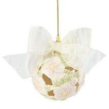 Lenox 2015 Rose Kissing Ball Ornament Annual Sculpted Fabric Bow Christm... - £26.90 GBP