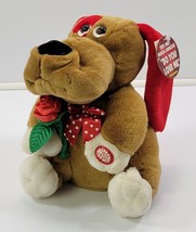 Dan Dee Musical Animated Plush Dog with Rose &quot;Do You Love Me&quot; 10.5&quot; Valentine - £11.93 GBP