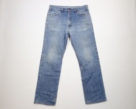 Vintage 70s Streetwear Mens 32x30 Distressed Wide Leg Bootcut Denim Jeans Blue - £33.70 GBP