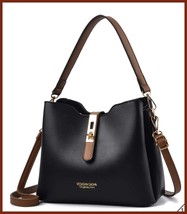 Vesasan Gaohn Originlaiy Fom Black Faux Leather Handbag Shoulder Crossbody - £26.33 GBP