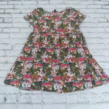 Forever 21 Mini Dress Womens Small Palms Cityscape Short Sleeve Popover - £14.14 GBP