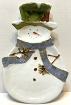 St Nicholas Square Forest Friends Large Snowman Christmas Party Platter 18&quot; - £23.52 GBP