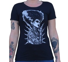 Lowbrow Art Womens Demon Love Tattoo Black Tee Frankenbride T-Shirt S-M-... - $25.95