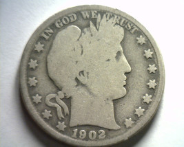 1902 Barber Half Dollar About Good / Good AG/G Nice Original Coin Bobs Coins - $19.00