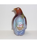 Fenton Glass Amber Christmas Sleigh Bear Penguin Figurine Ltd Ed #14/29 ... - £136.21 GBP