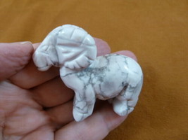 (Y-RAM-716) white gray Howlite RAM SHEEP gemstone carving FIGURINE BIGHO... - $17.53
