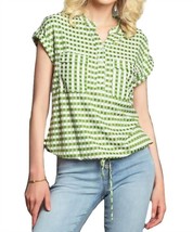 Eva Franco nico gingham top in Green - $44.00