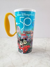 Disney World 50th Anniversary Resort Refillable Cup / Mug, Blue Handle, No Lid - £7.77 GBP