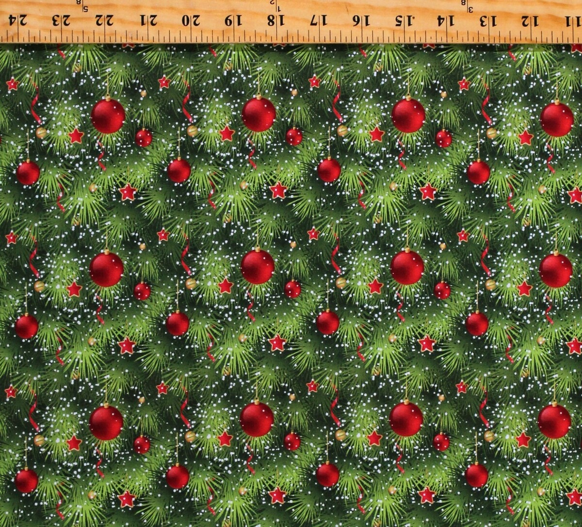 Cotton Christmas Trees Christmas Festive Holidays Fabric Print by Yard D... - $13.95