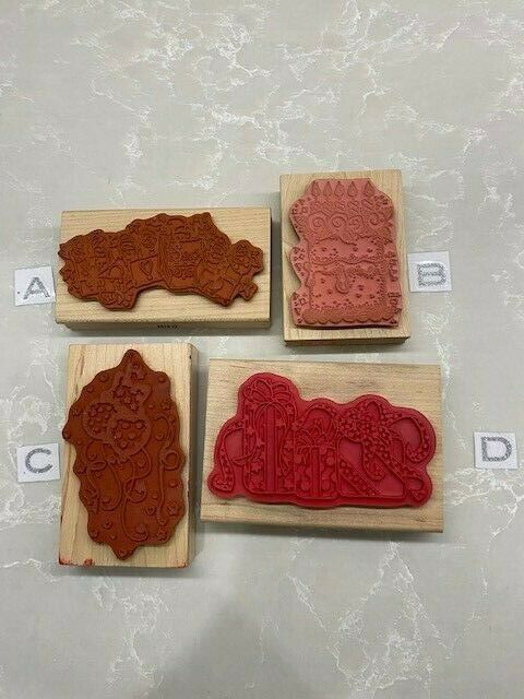 LARGE MOUNTED WOOD RUBBER   CRAFT PARTY STAMPS BUY MORE & SAVE! Item image 2