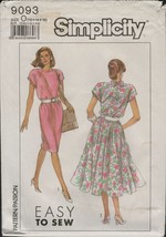 Simplicity 9093 Dress Pattern w/ Bows on a Back 1980s Misses Size 12 14 16 Uncut - £11.00 GBP