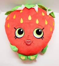 Shopkins Strawberry Kiss Large Jumbo Pillow 16 Inch Plush Stuffed Fruit Moose - £10.38 GBP