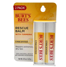 Burts Bees 100% Natural Origin Rescue Lip Balm With Turmeric Unscented 2 Ct - $5.00