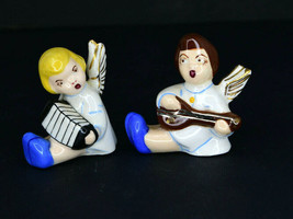 Vintage Musical Angels Playing Instruments Ceramic Figurines - £23.42 GBP