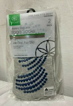 2 Gaiam Grippy Yoga Socks Toeless One Size Fits Most Grey With Blue Dots - £7.95 GBP