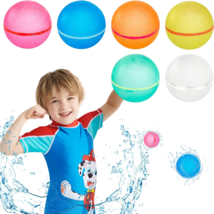 Reusable Water Balloons for Kids Water Bombs Splash Balls for Pool,Summer, 6 PCS - £13.42 GBP