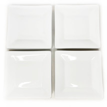 Set of 6 Square CRATE AND BARREL Appetizer Hors D’oeuvres 6 In WHITE PLA... - £22.11 GBP